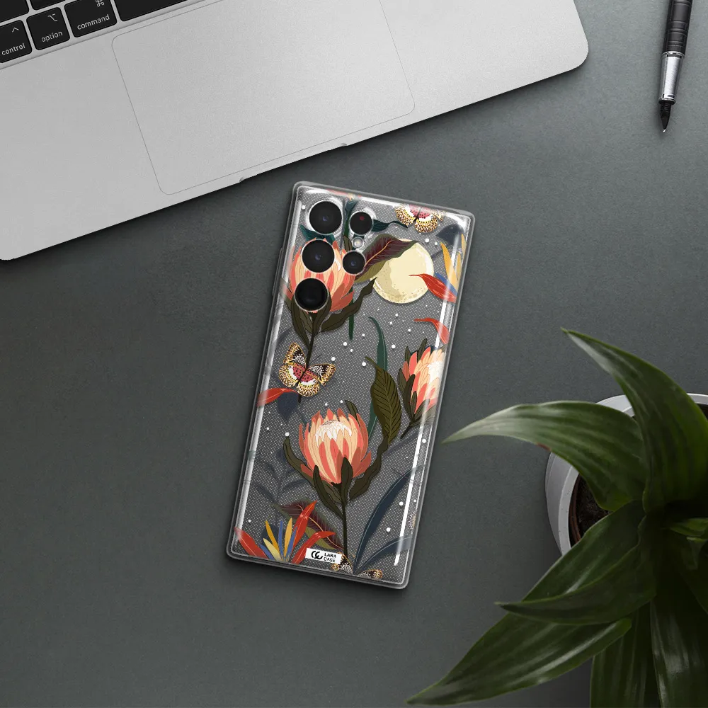 Moon Butterfly Flower Samsung S 22 Ultra Clear TPU Case