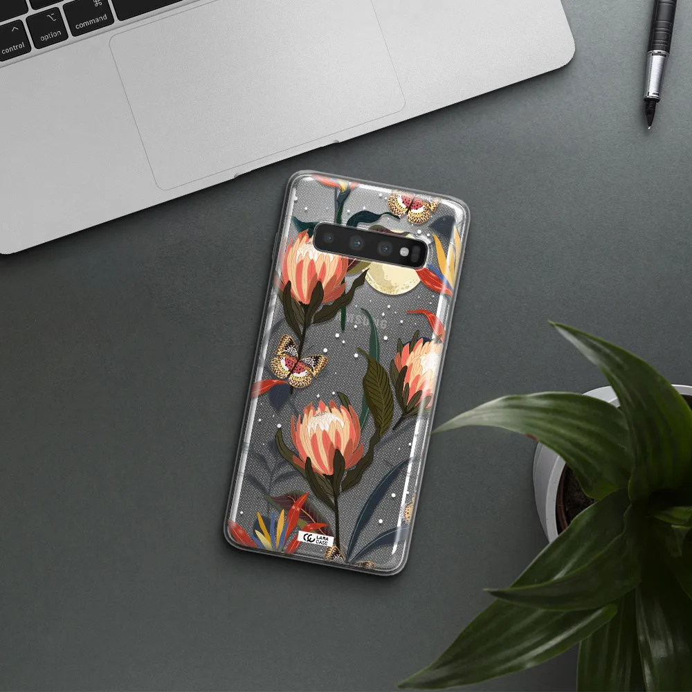 Moon Butterfly Flower Samsung S10 Plus Clear TPU Case
