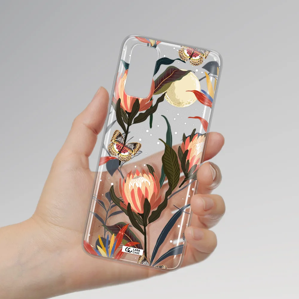 Moon Butterfly Flower Samsung S20 Clear TPU Case