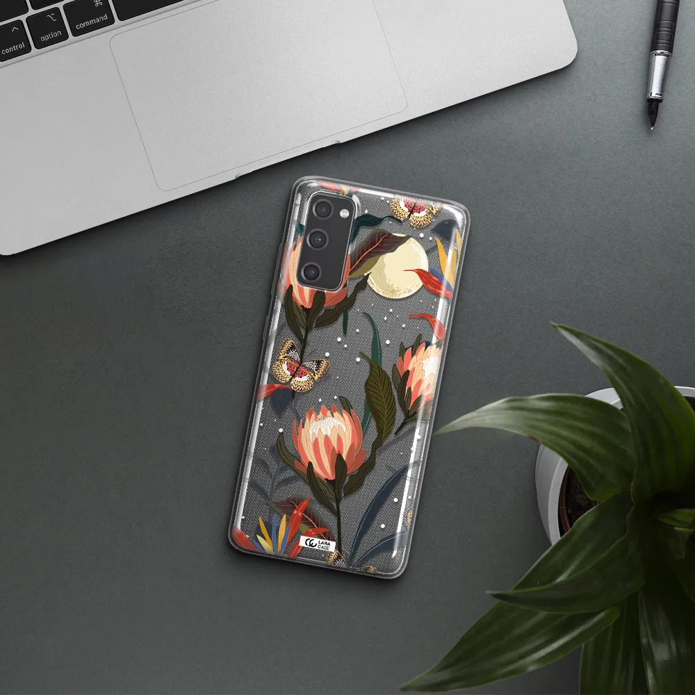 Moon Butterfly Flower Samsung S20 Fe Clear TPU Case