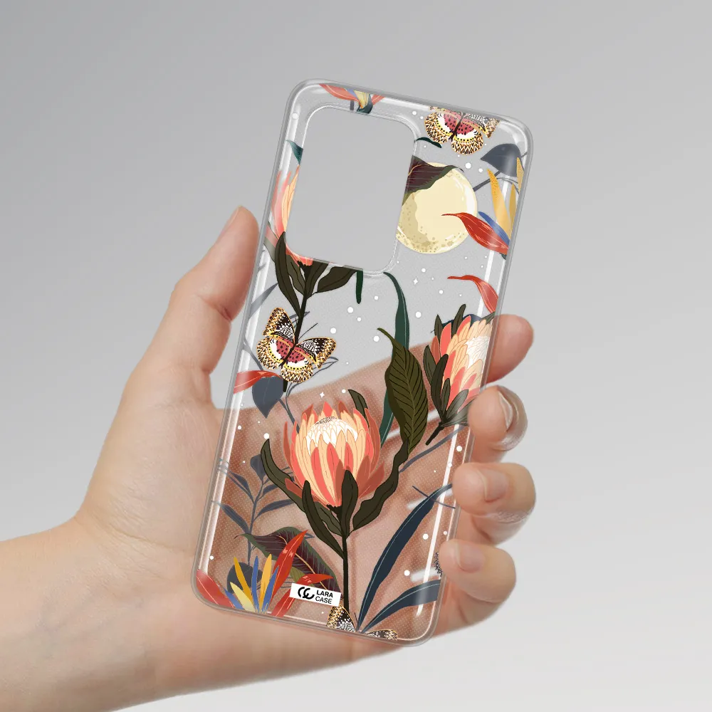 Moon Butterfly Flower Samsung S20 Ultra Clear TPU Case