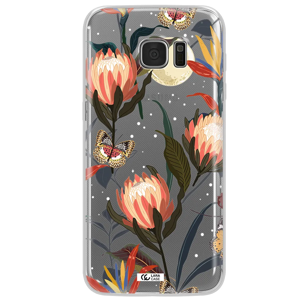 Moon Butterfly Flower Samsung S7 Edge Clear TPU Case