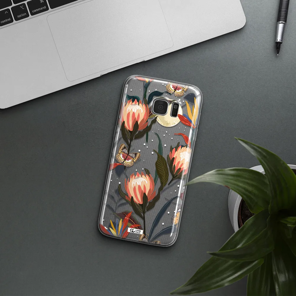 Moon Butterfly Flower Samsung S7 Edge Clear TPU Case