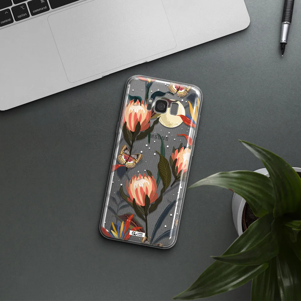 Moon Butterfly Flower Samsung S8 Clear TPU Case