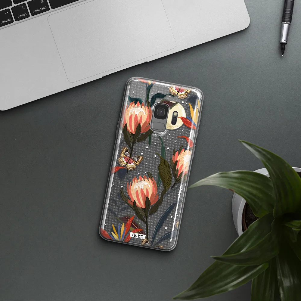 Moon Butterfly Flower Samsung S9 Clear TPU Case