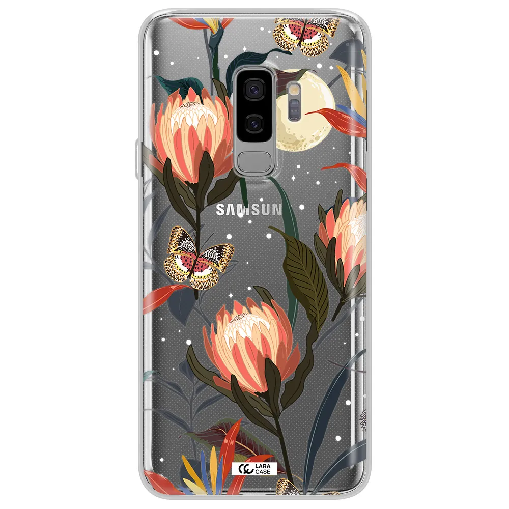 Moon Butterfly Flower Samsung S9 Plus Clear TPU Case