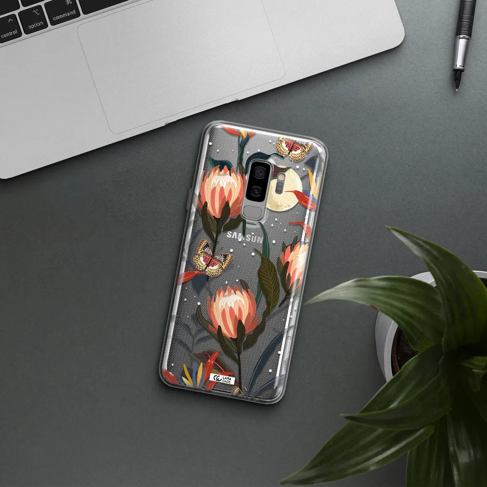 Moon Butterfly Flower Samsung S9 Plus Clear TPU Case