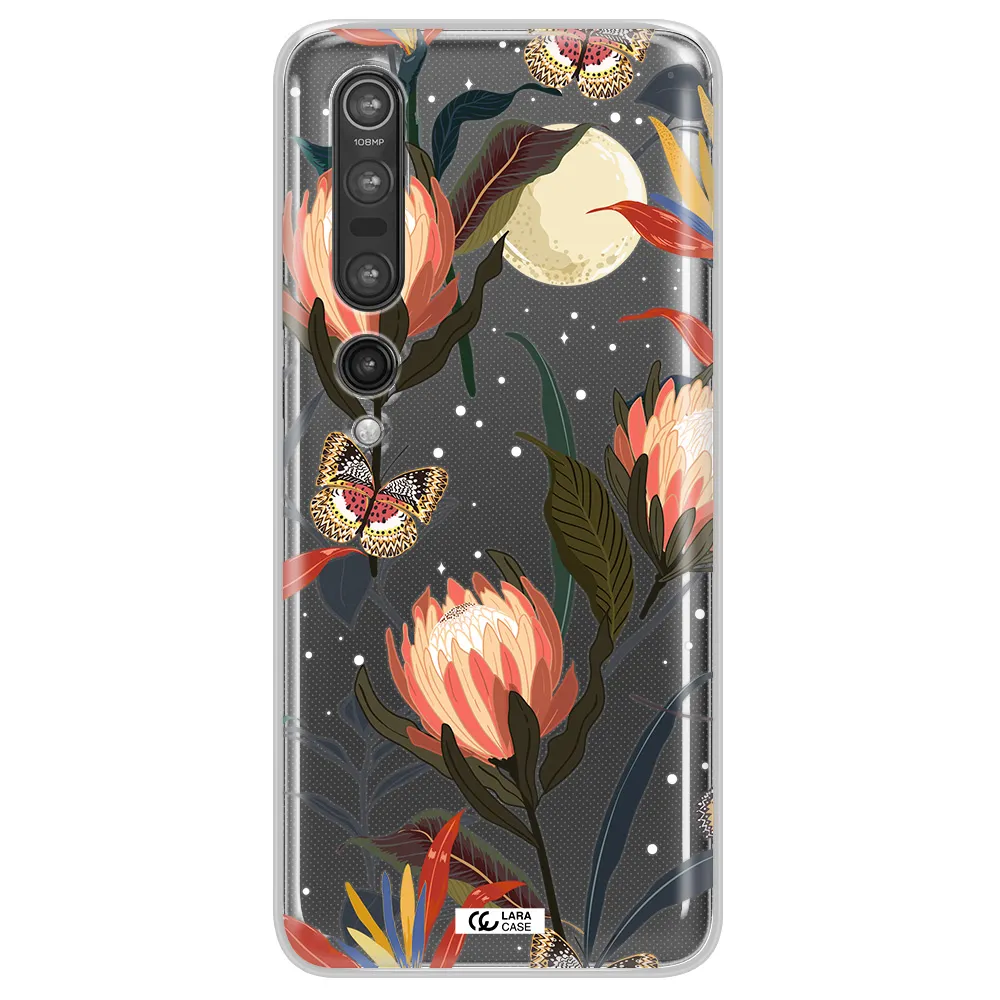 Moon Butterfly Flower Xiaomi Mi 10 Pro Clear TPU Case