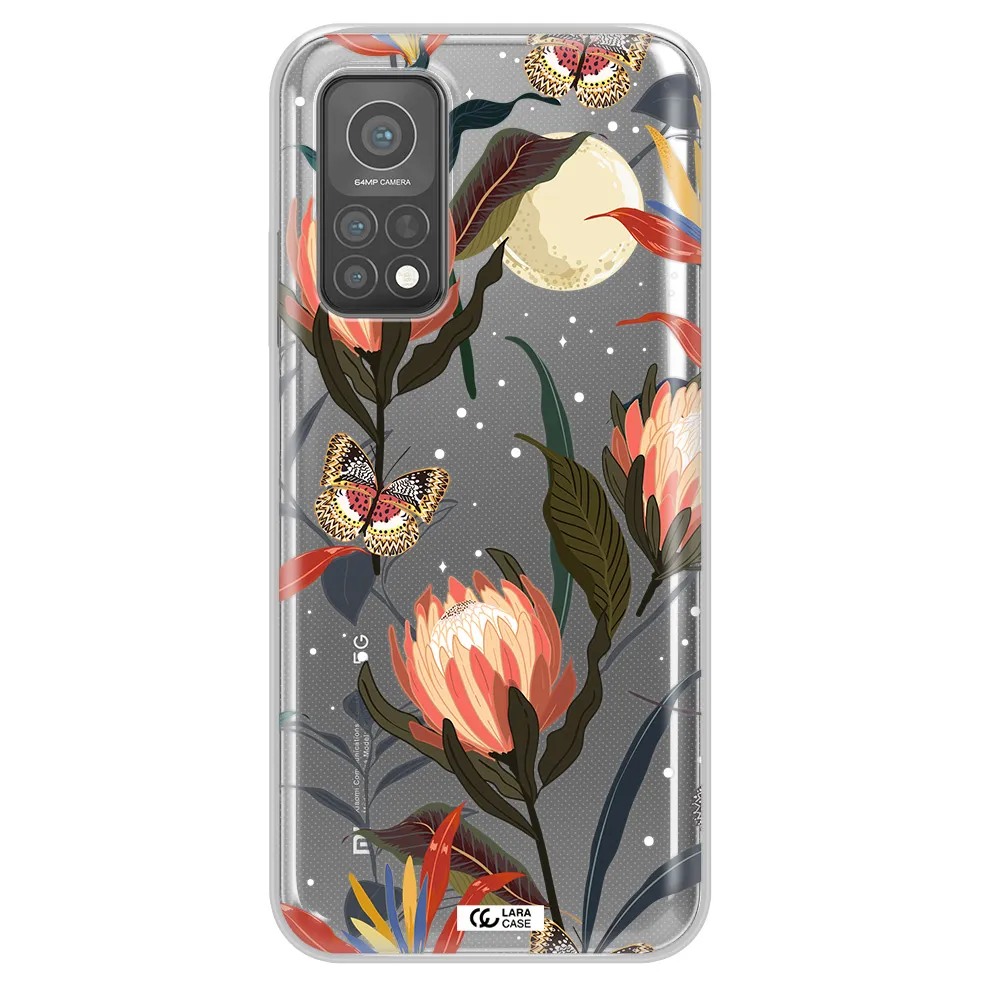 Moon Butterfly Flower Xiaomi Mi 10 T Pro Clear TPU Case