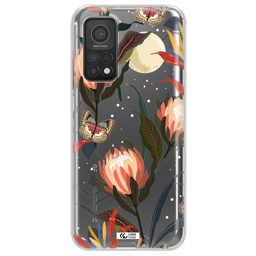 Moon Butterfly Flower Xiaomi Mi 10T Clear TPU Case