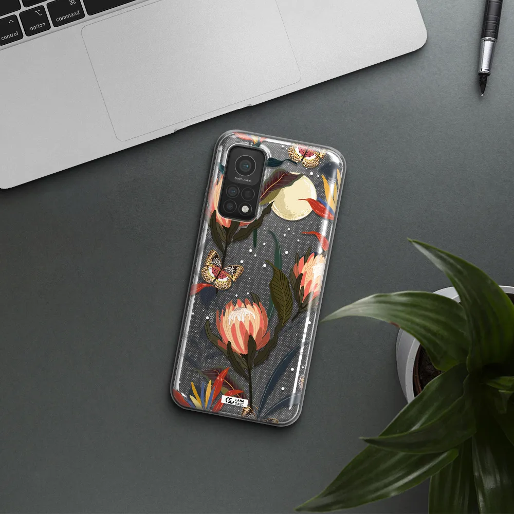 Moon Butterfly Flower Xiaomi Mi 10T Clear TPU Case