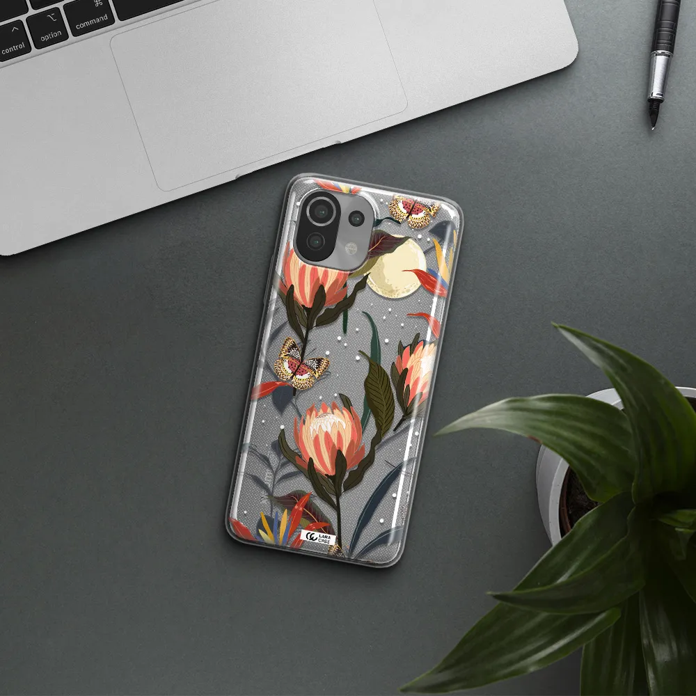 Moon Butterfly Flower Xiaomi Mi 11 Lite Clear TPU Case