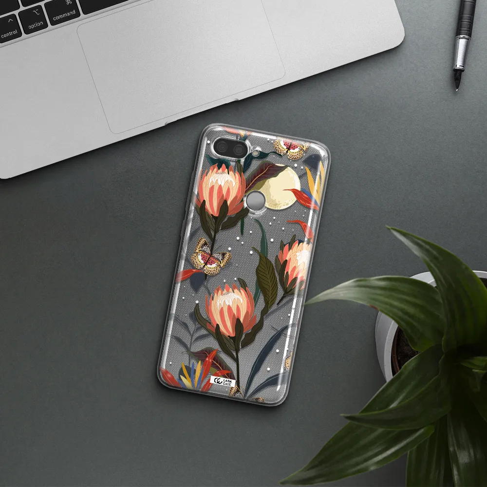 Moon Butterfly Flower Xiaomi Mi 8 Lite Clear TPU Case