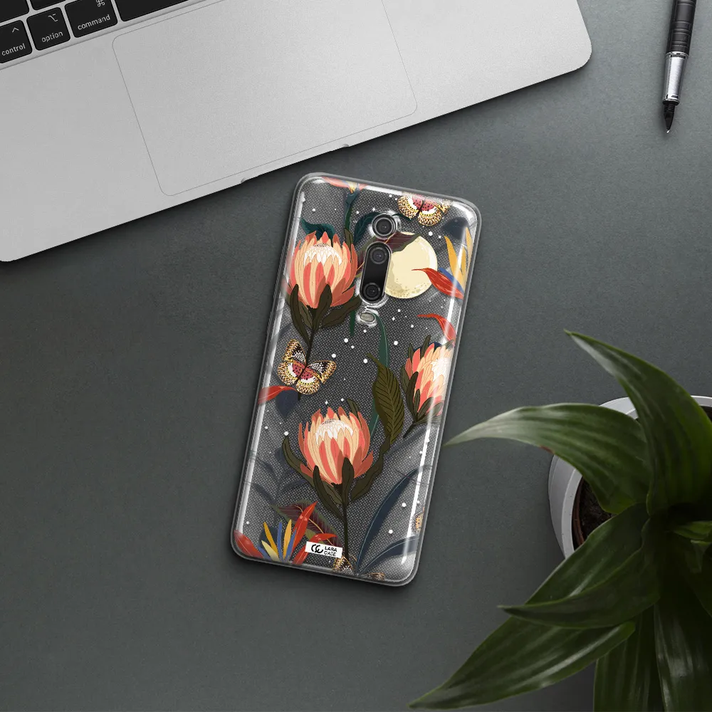 Moon Butterfly Flower Xiaomi Mi 9T Clear TPU Case