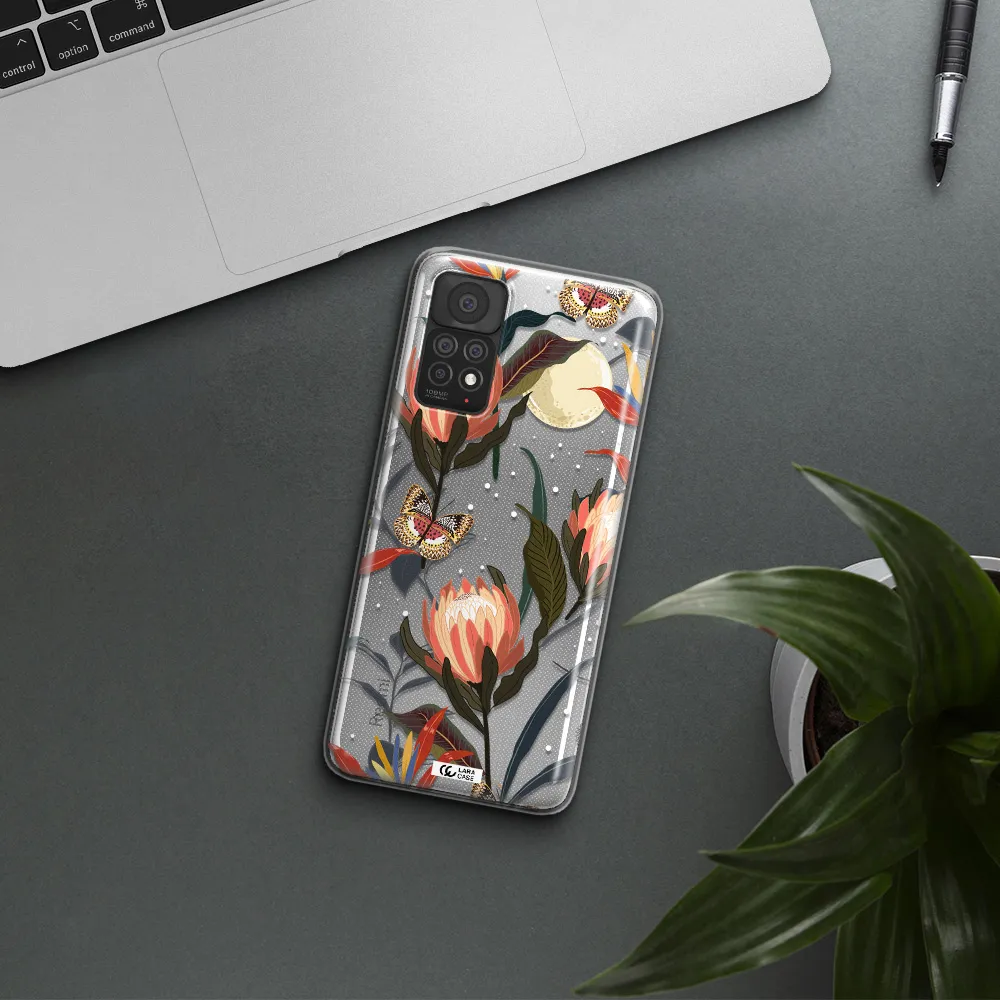 Moon Butterfly Flower Xiaomi Note 11 Pro Clear TPU Case