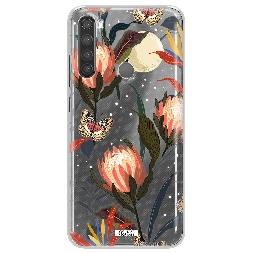 Moon Butterfly Flower Xiaomi Note 8 Clear TPU Case