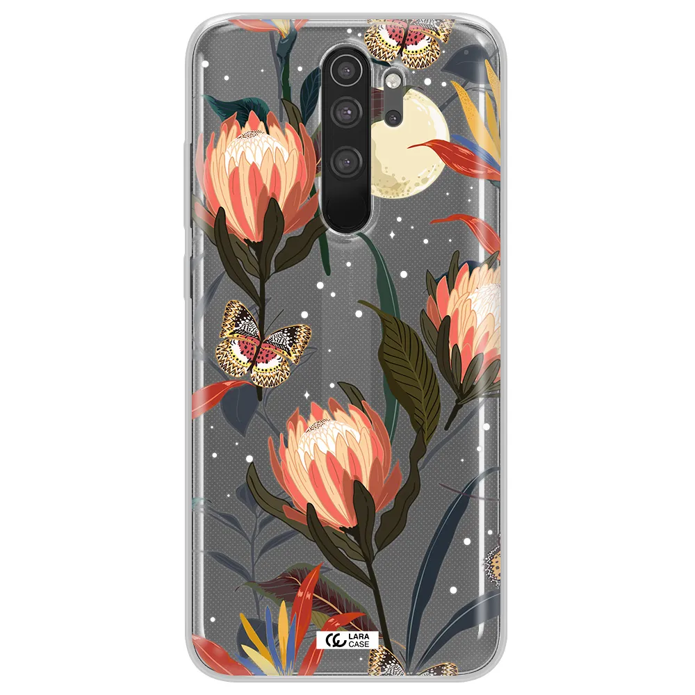 Moon Butterfly Flower Xiaomi Note 8 Pro Clear TPU Case