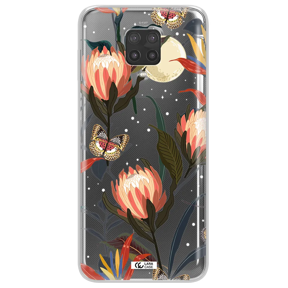 Moon Butterfly Flower Xiaomi Note 9 Pro Clear TPU Case
