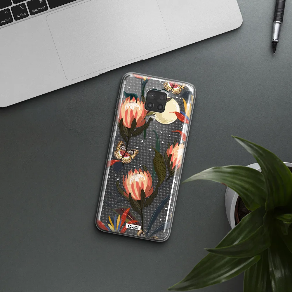 Moon Butterfly Flower Xiaomi Note 9 Pro Clear TPU Case