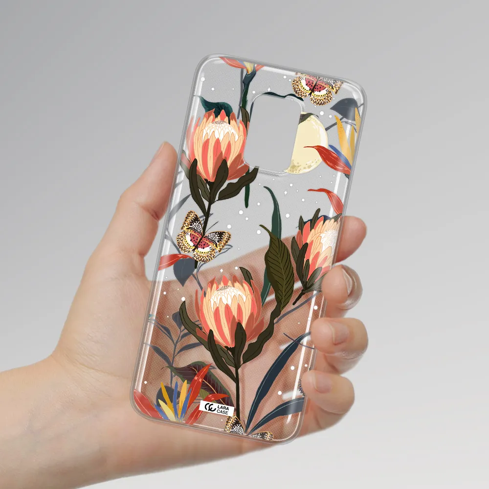 Moon Butterfly Flower Xiaomi Note 9S Clear TPU Case