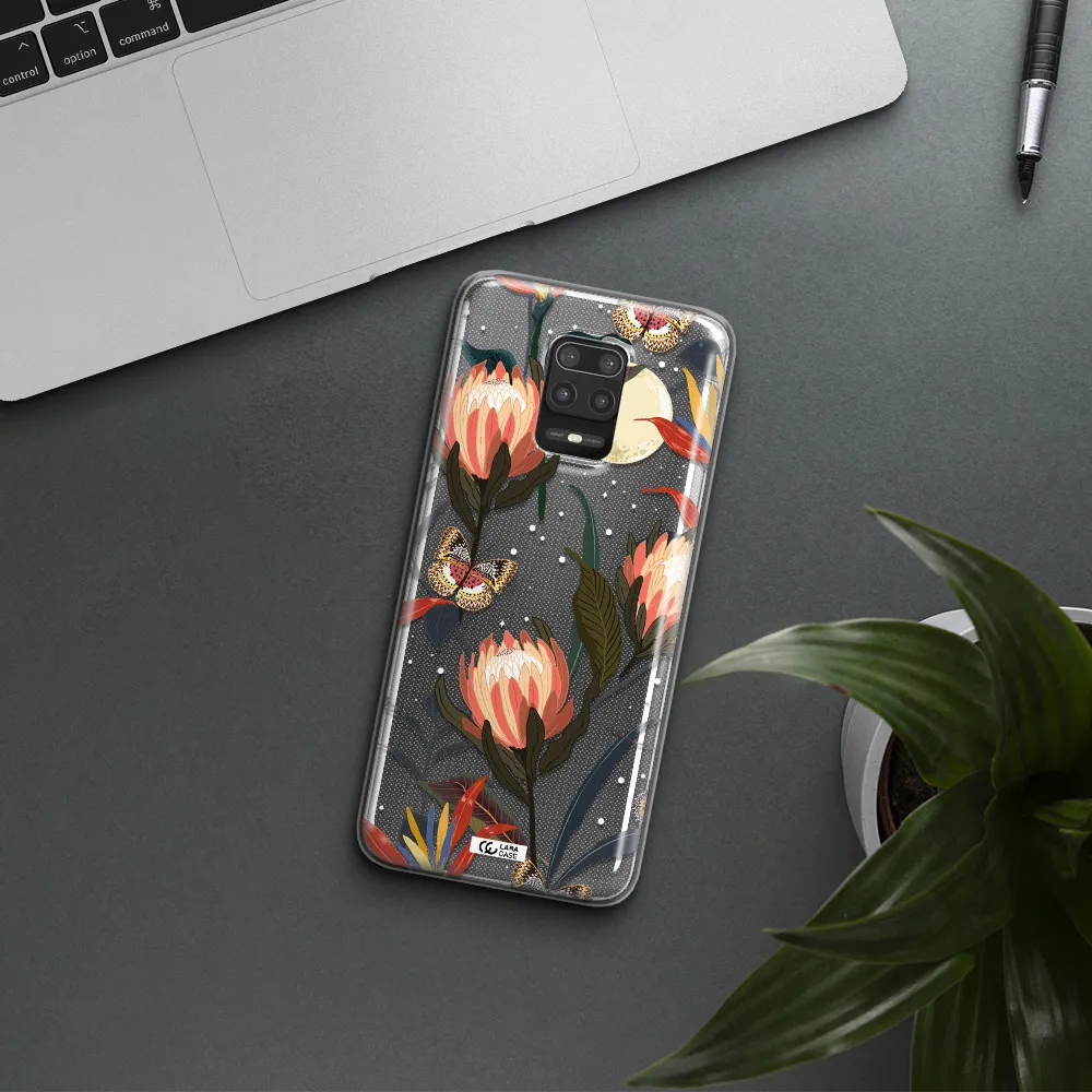 Moon Butterfly Flower Xiaomi Note 9S Clear TPU Case
