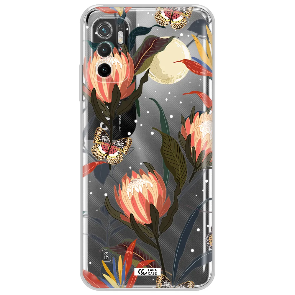 Moon Butterfly Flower Xiaomi Poco M3 Pro Clear Tpu Case