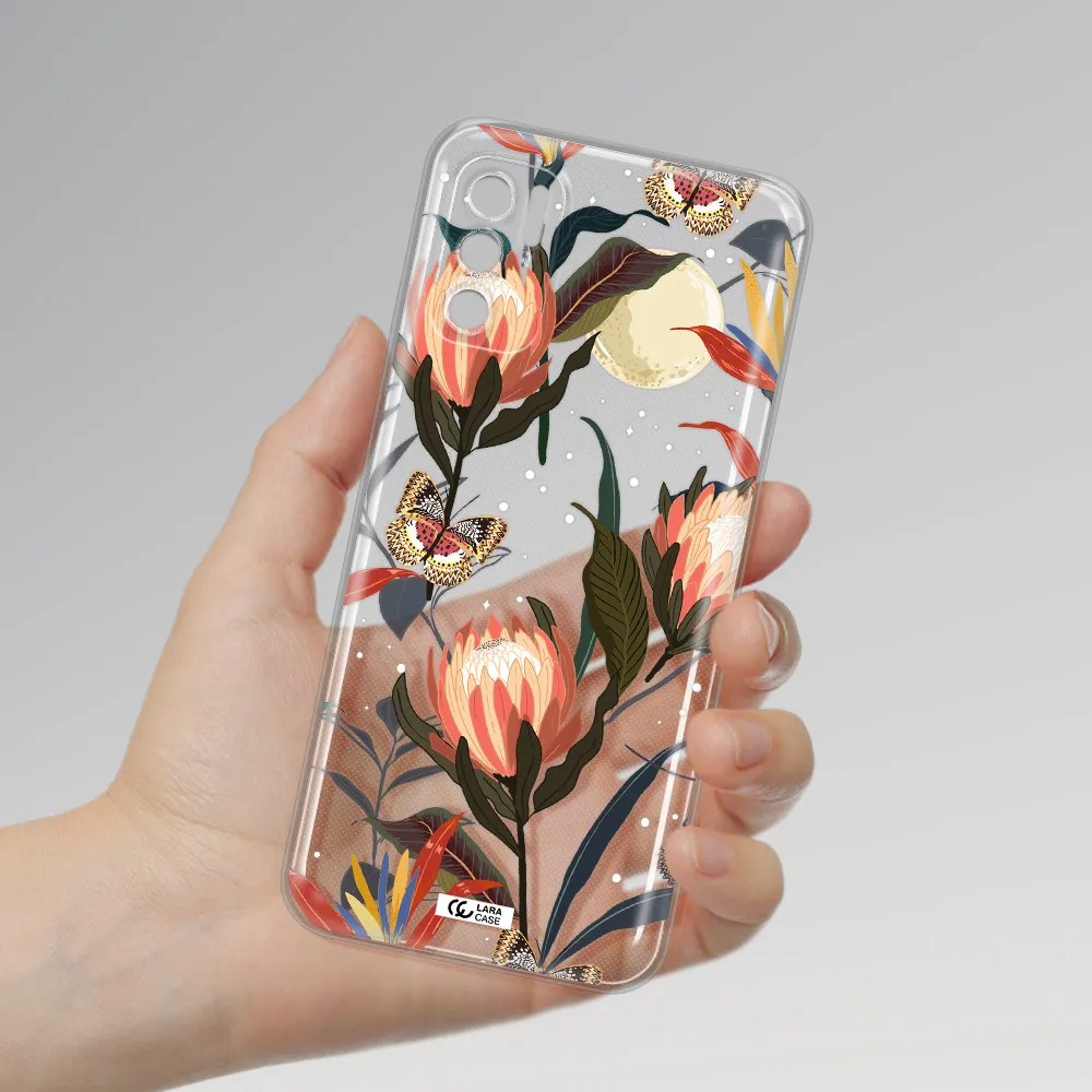 Moon Butterfly Flower Xiaomi Poco M3 Pro Clear Tpu Case