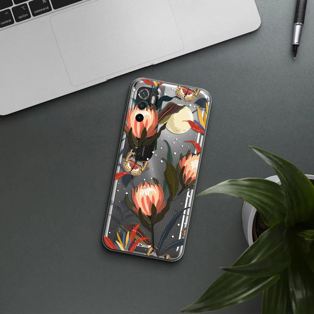 Moon Butterfly Flower Xiaomi Poco M3 Pro Clear Tpu Case