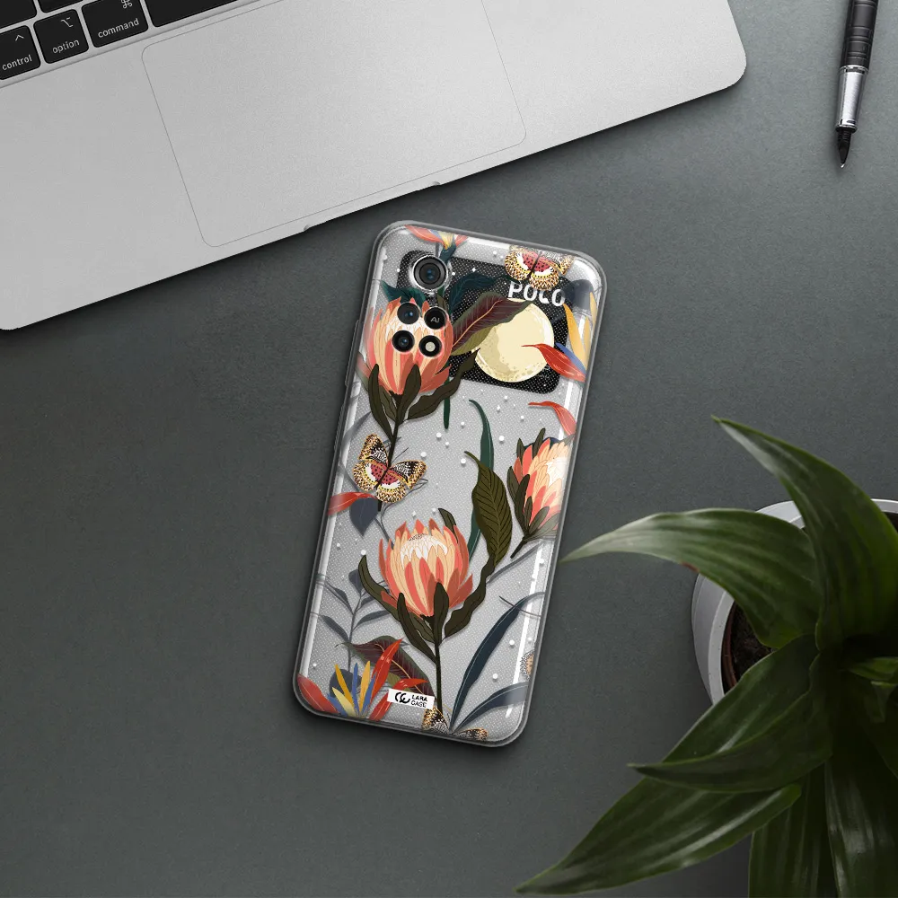 Moon Butterfly Flower Xiaomi Poco M4 Pro 4G Clear Tpu Case