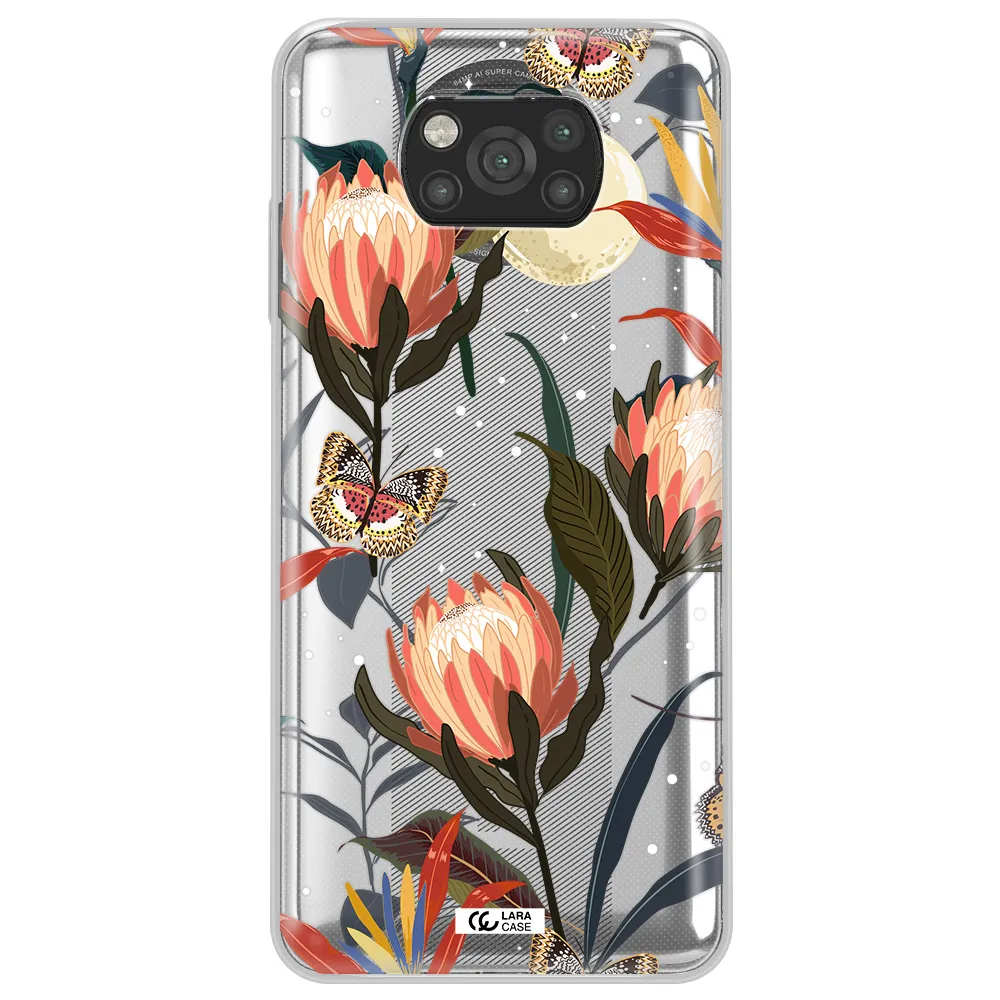 Moon Butterfly Flower Xiaomi Poco X3 Clear TPU Case