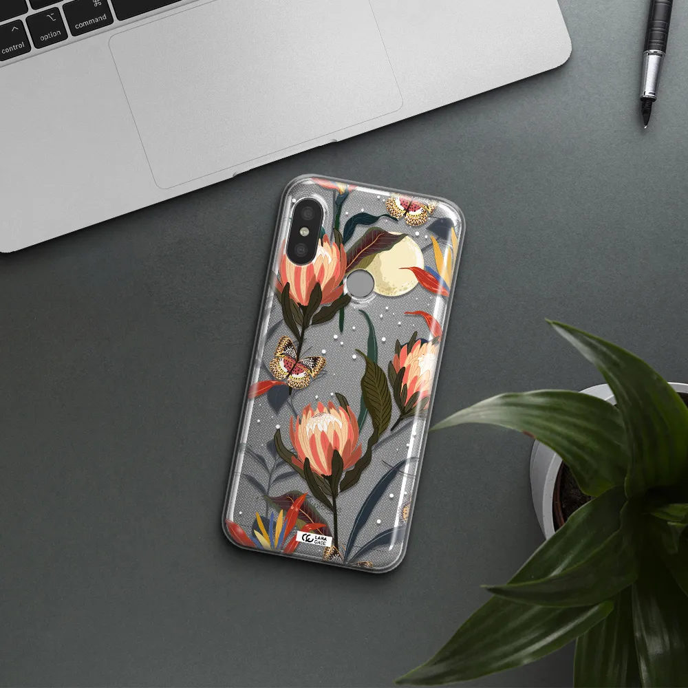 Moon Butterfly Flower Xiaomi Redmi 6 Pro Clear TPU Case