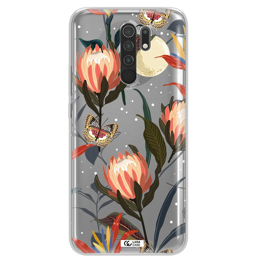 Moon Butterfly Flower Xiaomi Redmi 9 Clear TPU Case