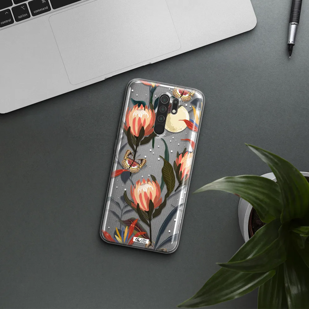 Moon Butterfly Flower Xiaomi Redmi 9 Clear TPU Case