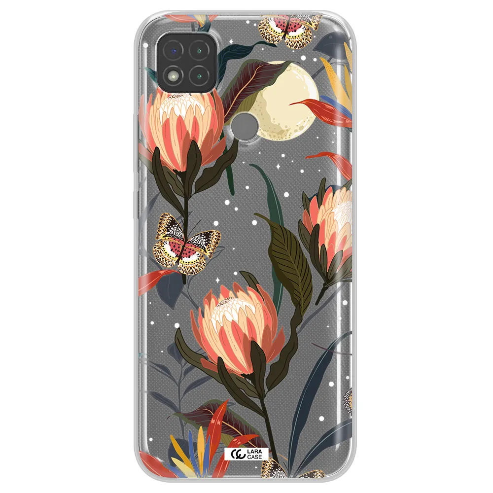 Moon Butterfly Flower Xiaomi Redmi 9C Clear TPU Case