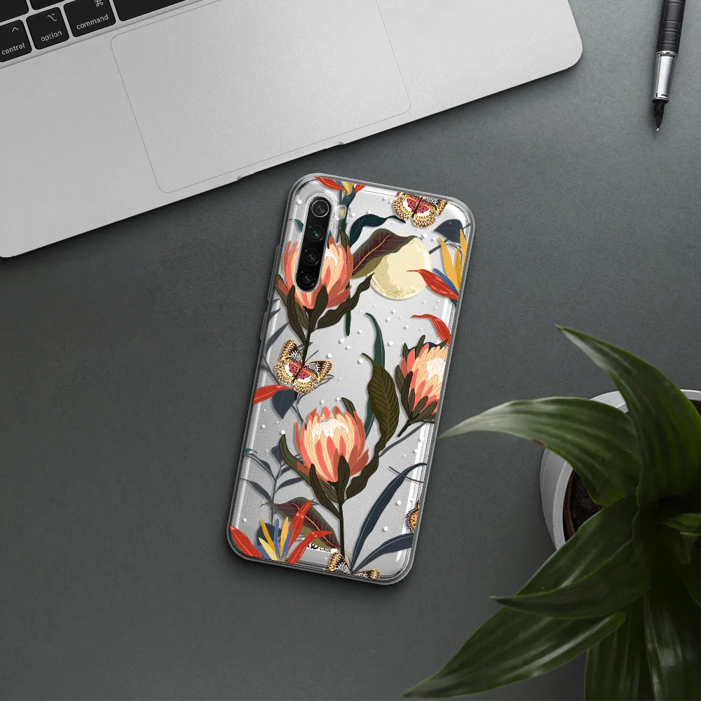 Moon Butterfly Flower Xiaomi Redmi Note 8T Clear Tpu Case