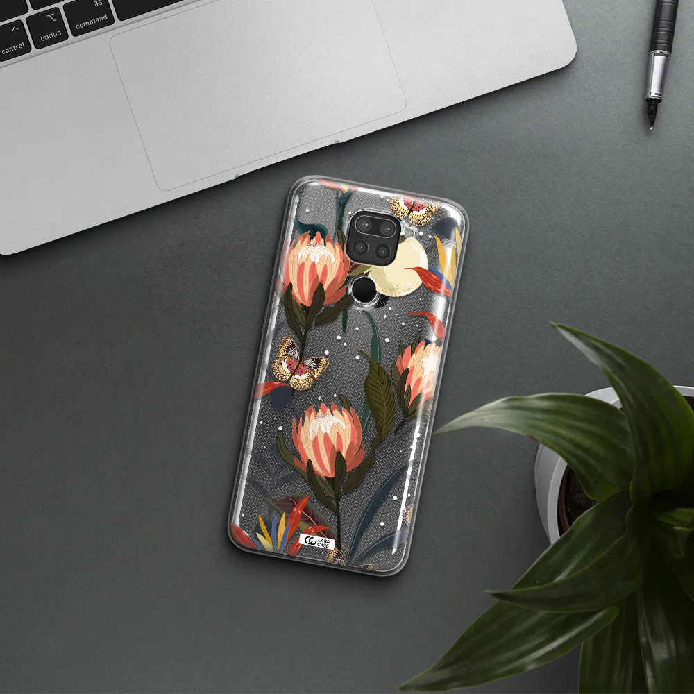 Moon Butterfly Flower Xiaomi Redmi Note 9 Clear TPU Case