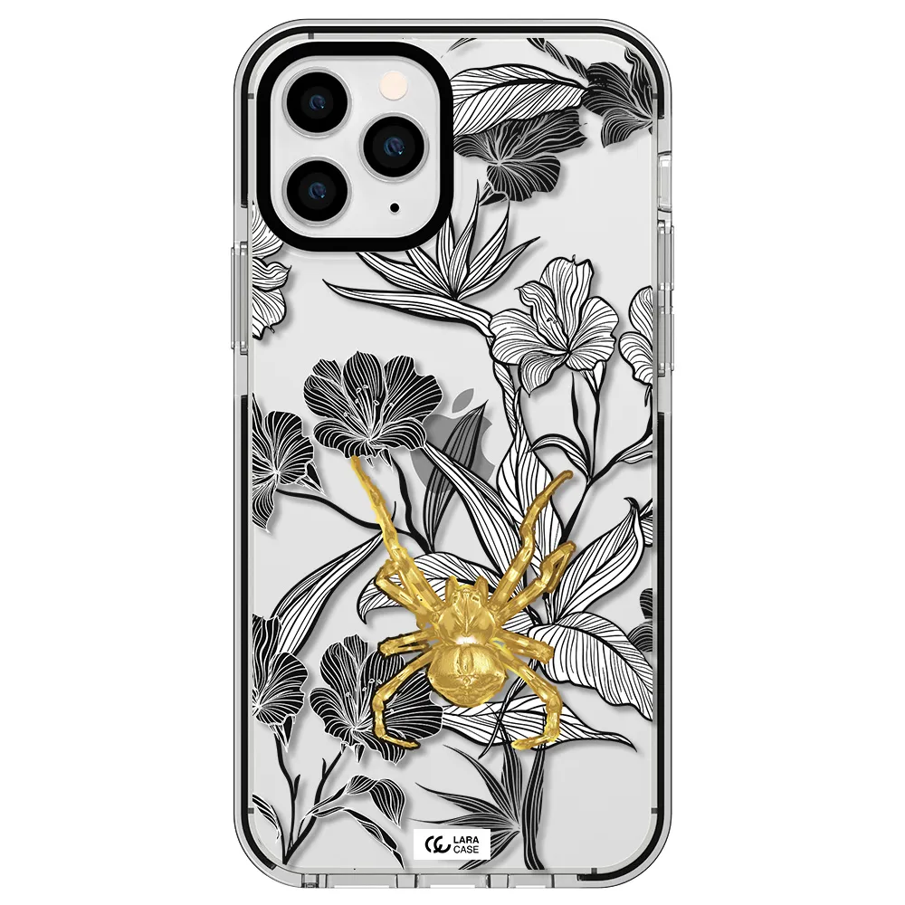 Golden Spider Apple iPhone 11 pro impact black border Case