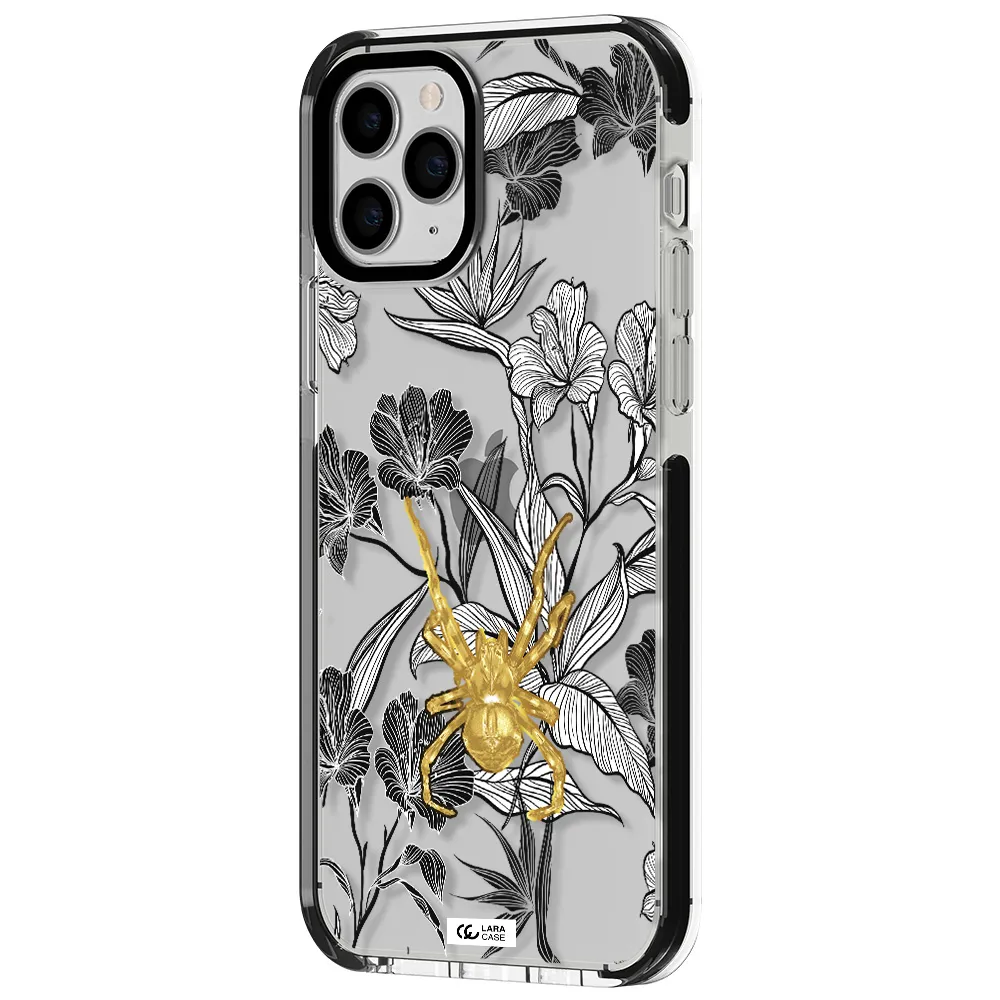 Golden Spider Apple iPhone 11 pro impact black border Case