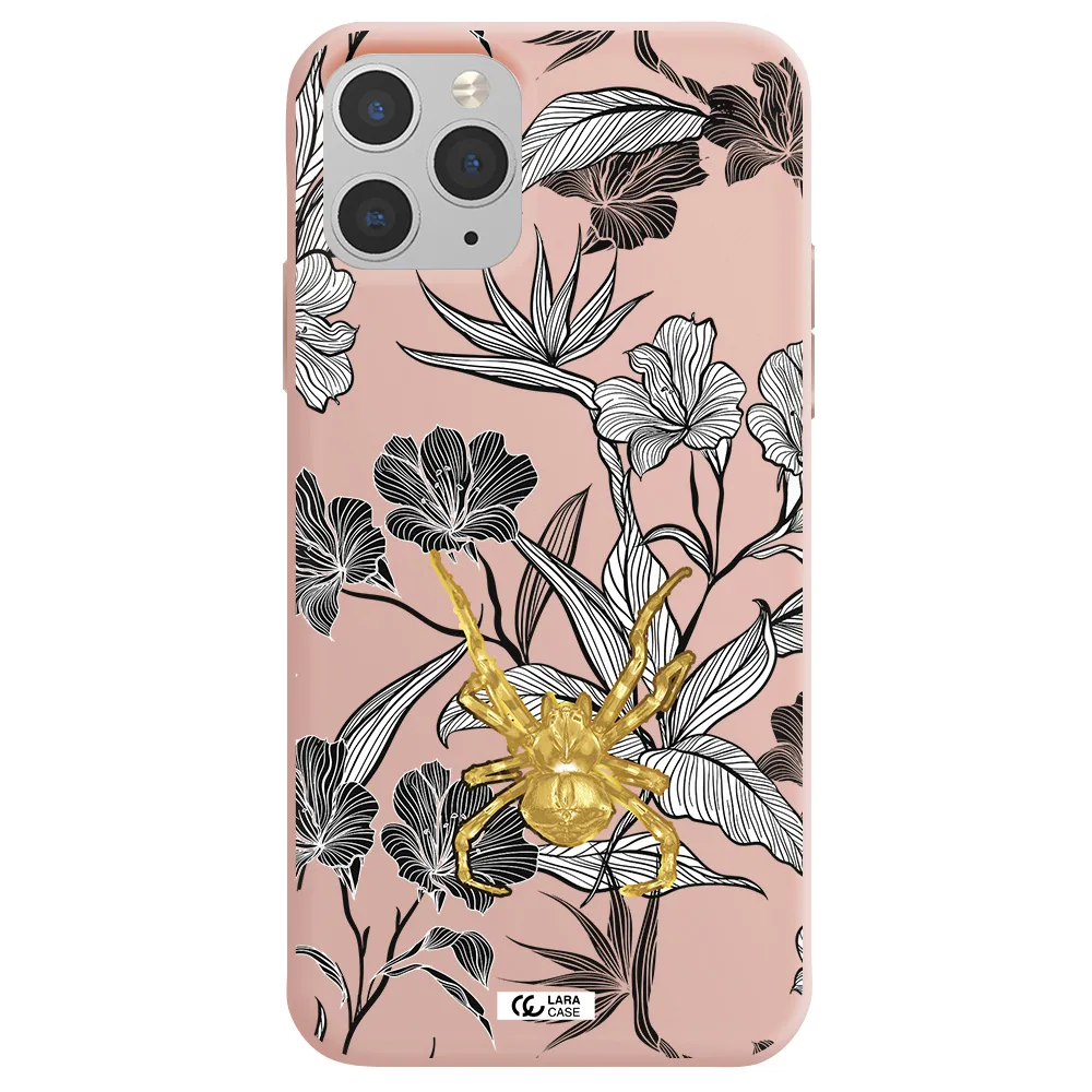Golden Spider Apple iPhone 11 pro Silicone pastel pink Case