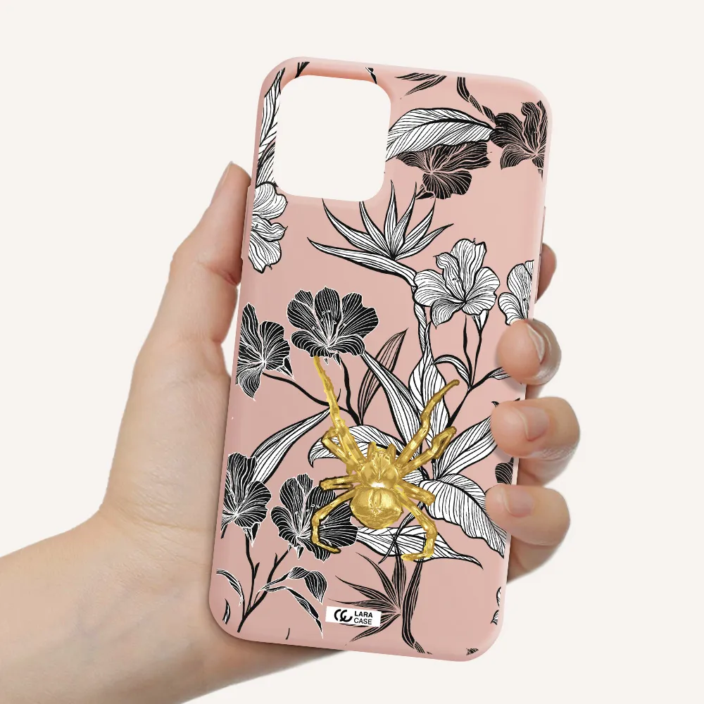 Golden Spider Apple iPhone 11 pro Silicone pastel pink Case