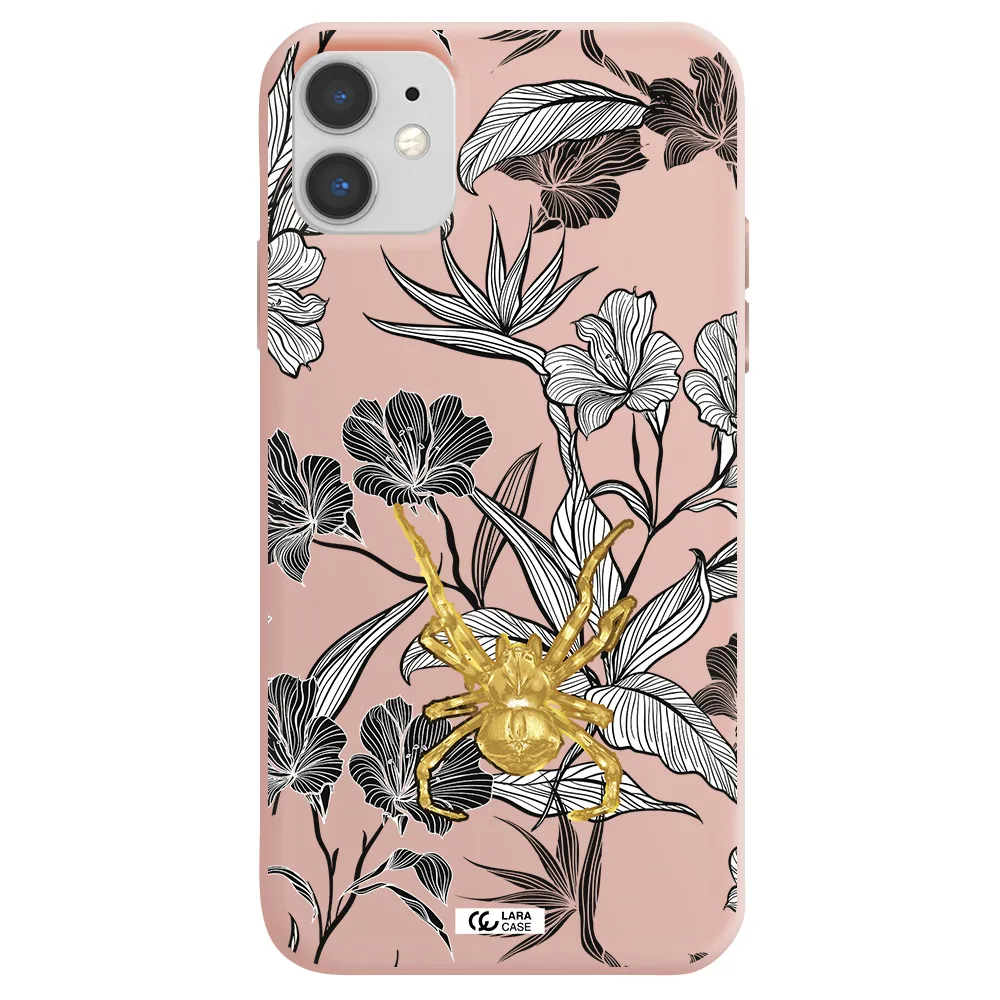 Golden Spider Apple iPhone 11 Silicone pastel pink Case
