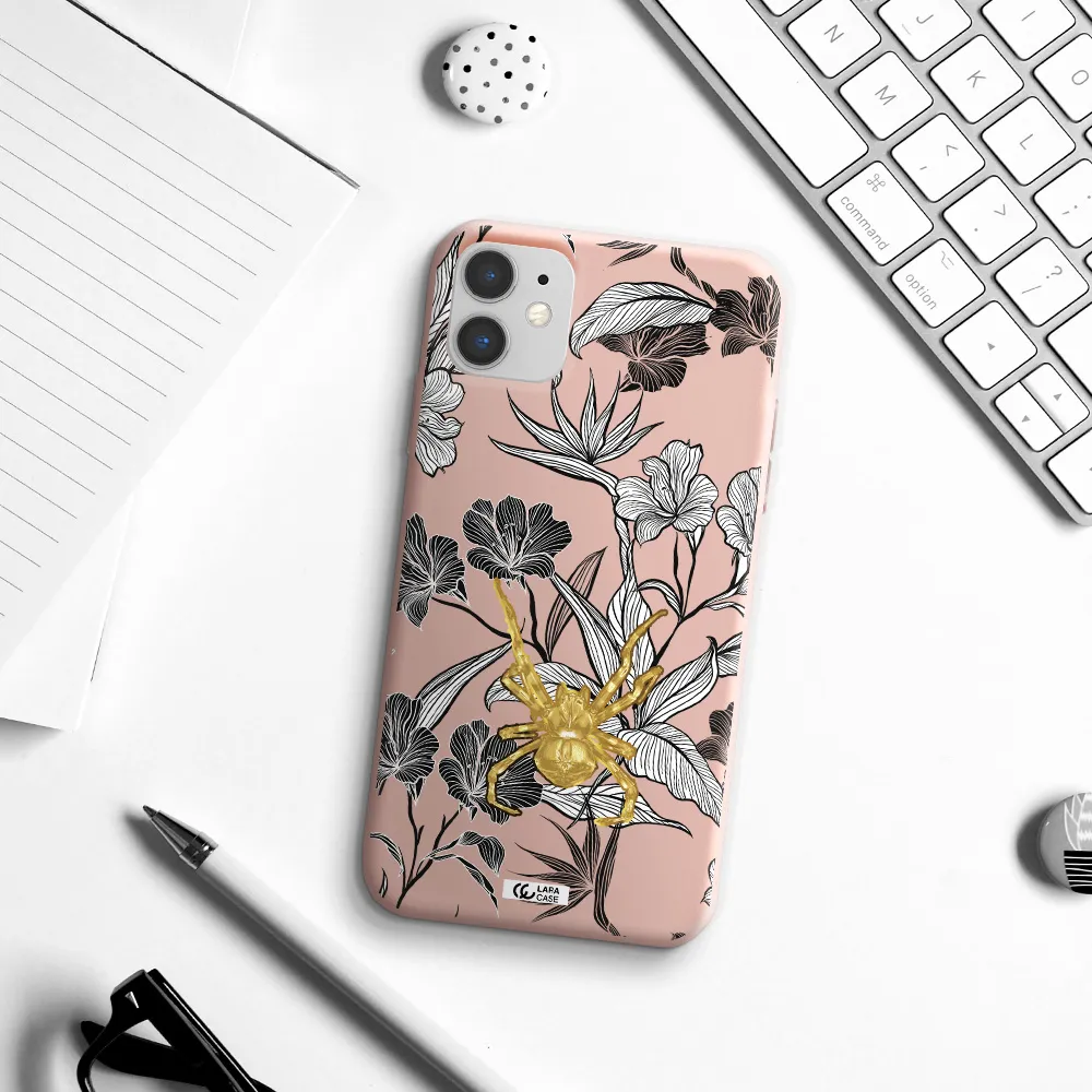Golden Spider Apple iPhone 11 Silicone pastel pink Case