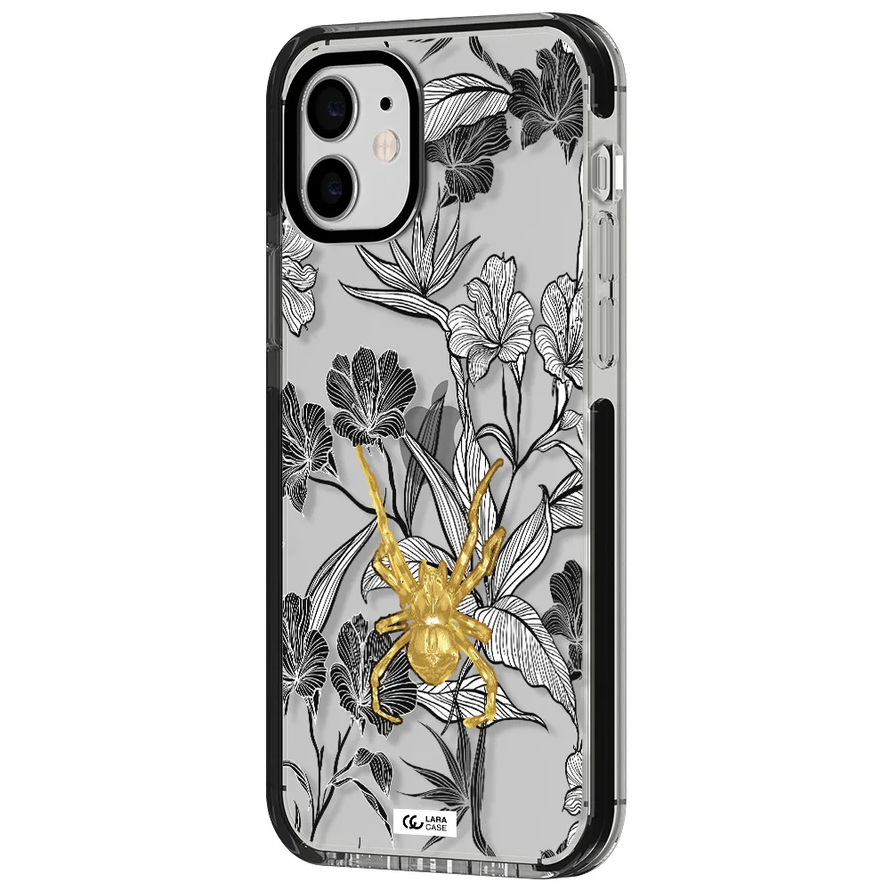 Golden Spider Apple iPhone 12 impact black border Case