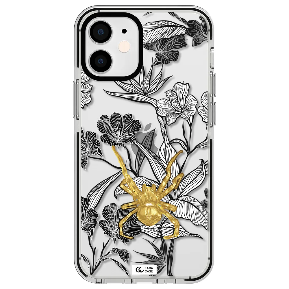 Golden Spider Apple iPhone 12 mini impact black border Case