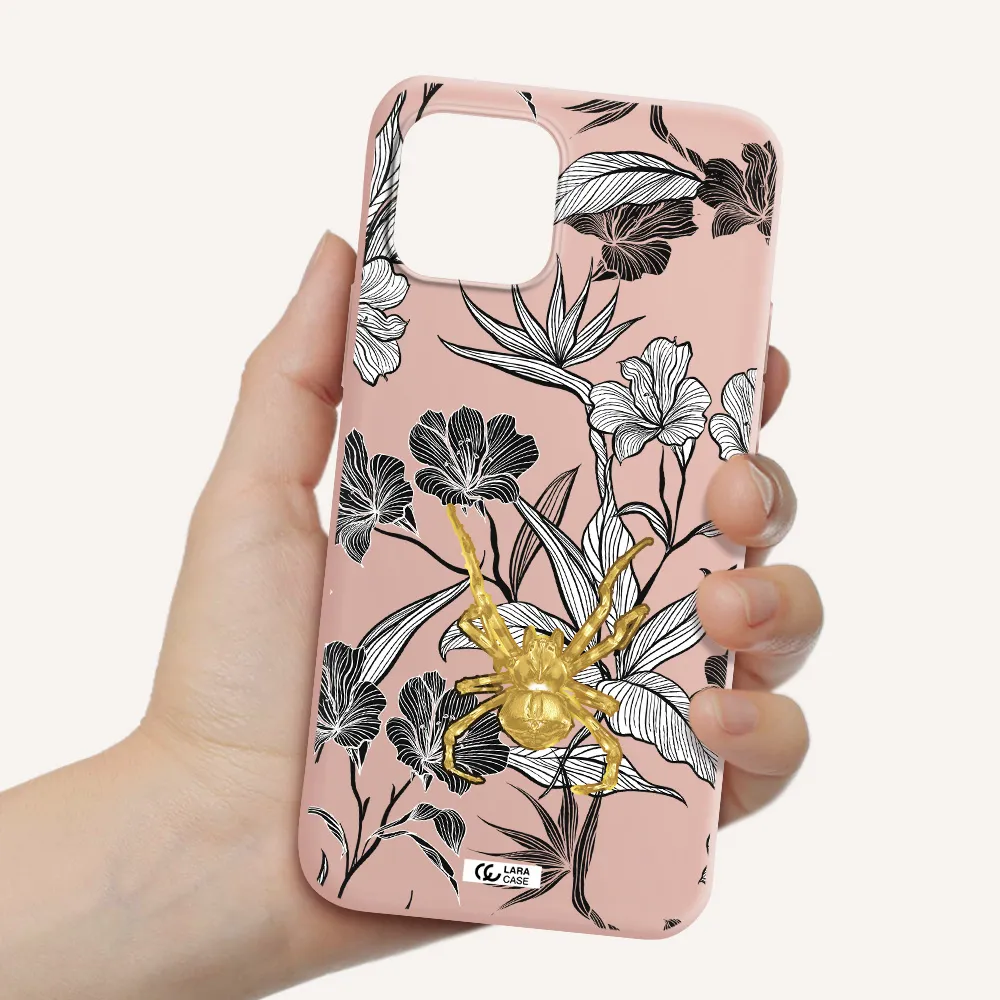 Golden Spider Apple iPhone 12 mini Silicone pastel pink Case