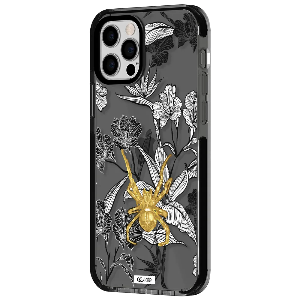 Golden Spider Apple iPhone 12 pro impact Smoke Black Case
