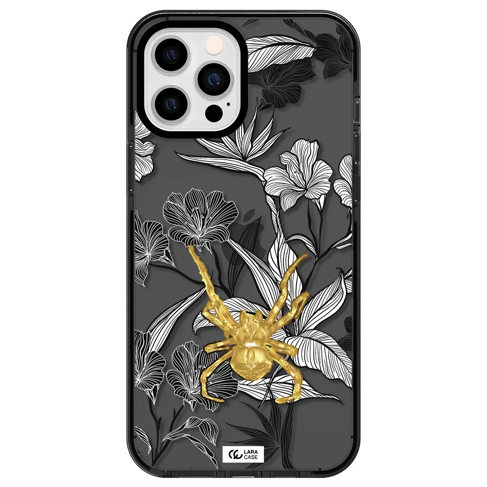 Golden Spider Apple iPhone 12 pro max impact Smoke Black Case