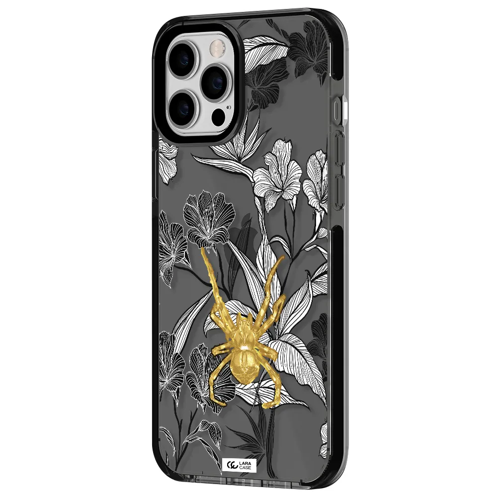 Golden Spider Apple iPhone 12 pro max impact Smoke Black Case
