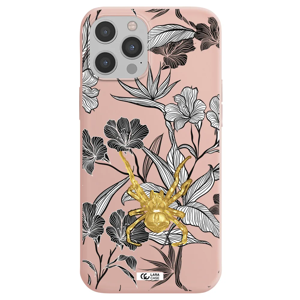 Golden Spider Apple iPhone 12 pro max Silicone pastel pink Case