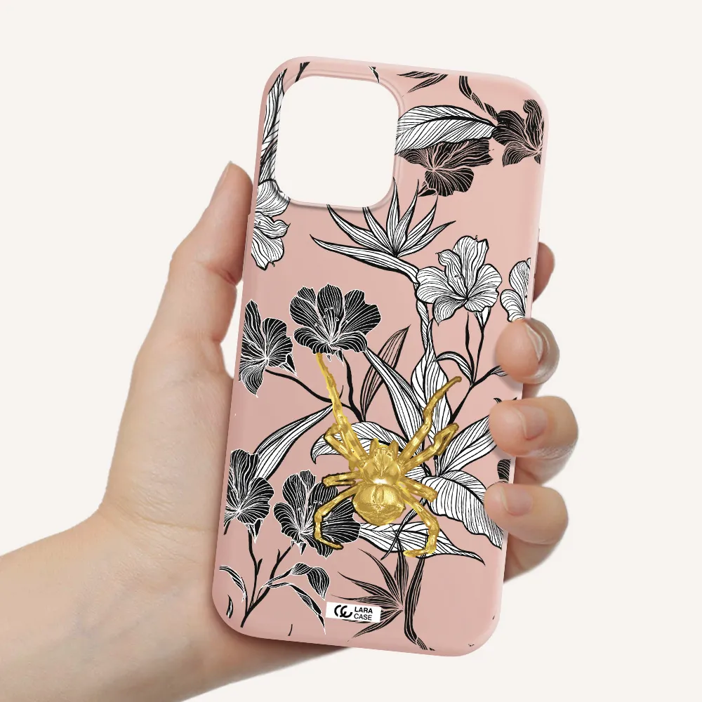 Golden Spider Apple iPhone 12 pro max Silicone pastel pink Case